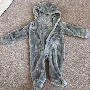 Magnetic Me Soft Gray Fuzzy Baby Suit
